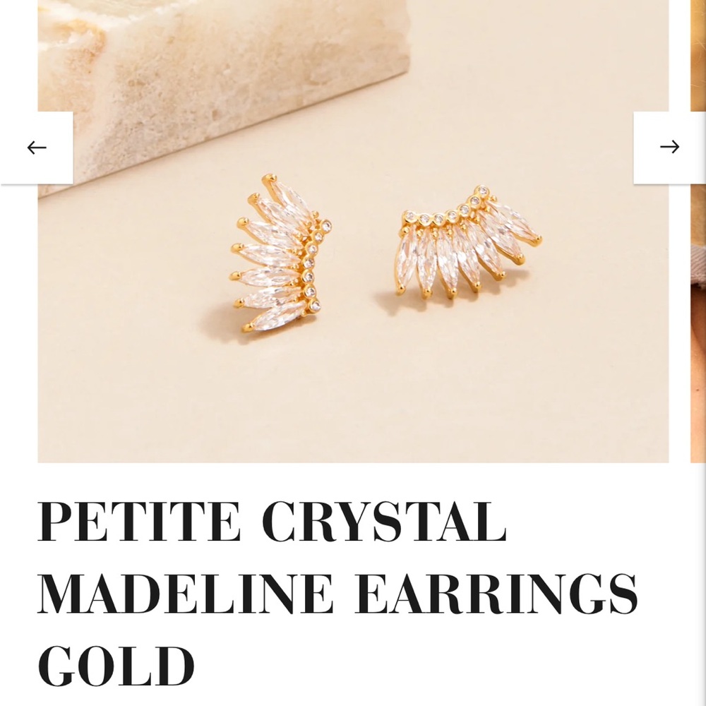 NWOT Mignonne Gavigan Petite Crystal Madeline Earrings in gold